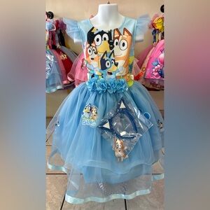 Bluey girls Dress pink/blue varios sizes